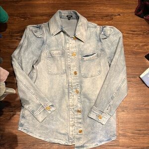 Express womens Blue Denim Shacket